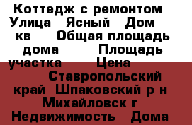 Коттедж с ремонтом › Улица ­ Ясный › Дом ­ 2 кв.1 › Общая площадь дома ­ 71 › Площадь участка ­ 3 › Цена ­ 1 950 000 - Ставропольский край, Шпаковский р-н, Михайловск г. Недвижимость » Дома, коттеджи, дачи продажа   . Ставропольский край